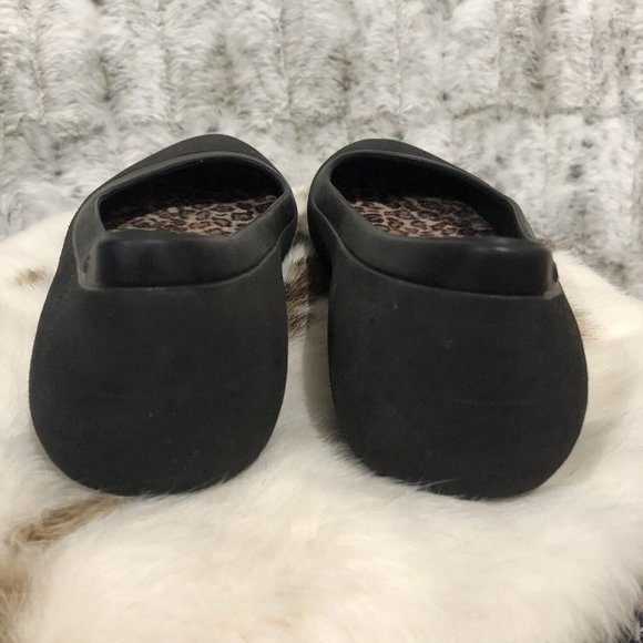 Crocs Lina Black Ballet Shoes w/Leopard Insoles size 7 - Picture 4 of 9